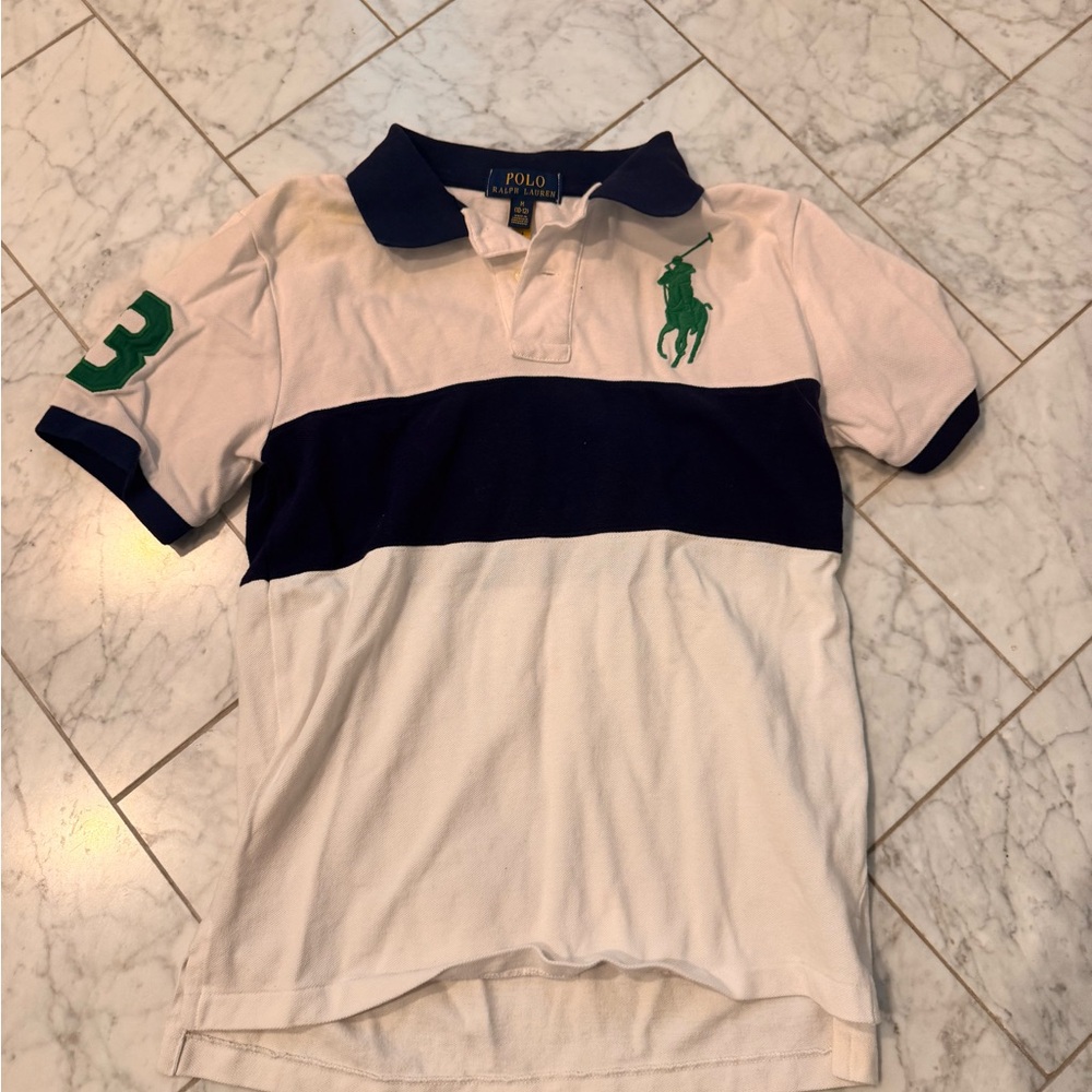 Polo by Ralph Lauren Kids White and Blue Shirt